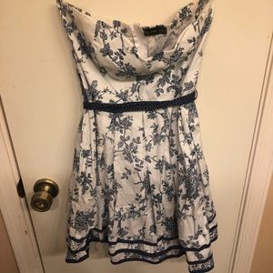 Blue and white floral dress